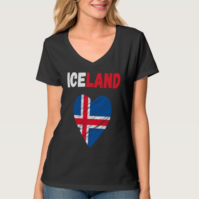 Camiseta Iceland Flag Holiday Iceland Heart Icelander Flag (Anverso)