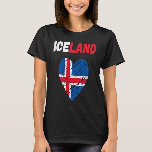 Camiseta Iceland Flag Holiday Iceland Heart Icelander Flag (Anverso)