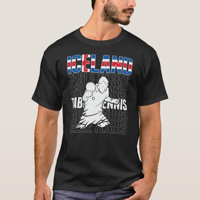 Camiseta Iceland Table Tennis  Support Icelandic Ping Pong  (Anverso)
