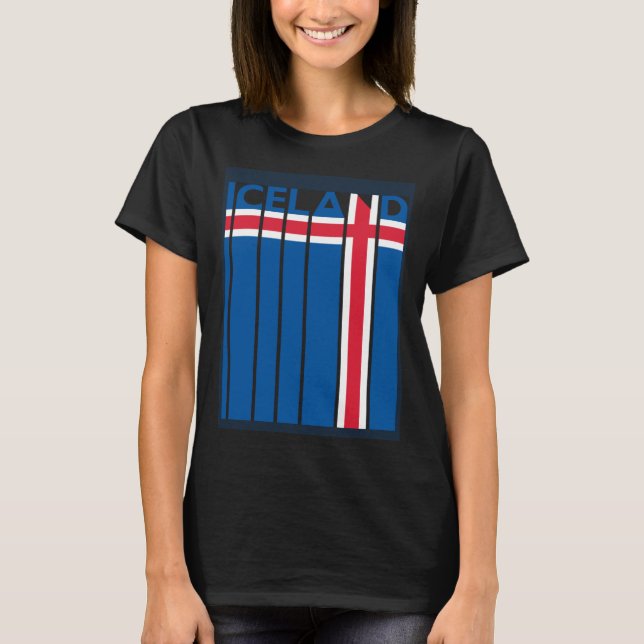 Camiseta Iceland Vintage Icelandic Flag Vacation (Anverso)