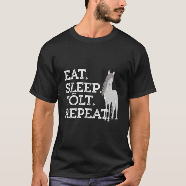 Camiseta Icelandic Horse Saying Eat Sleep Tolt Toy Pony (Anverso)