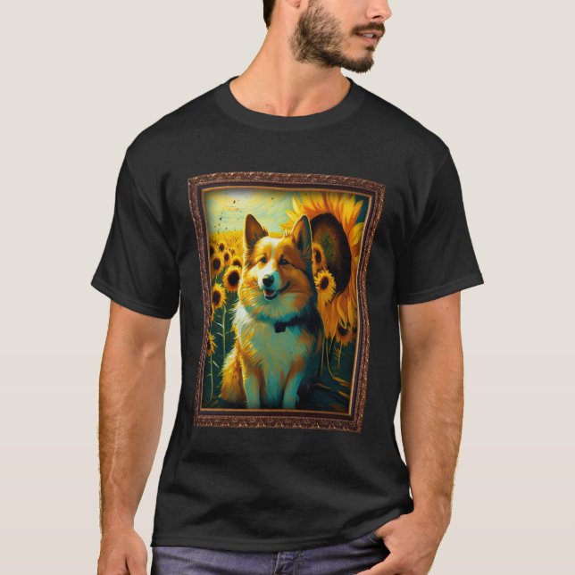 Camiseta Icelandic Sheepdog Painting Sunflower Flower Mom W (Anverso)