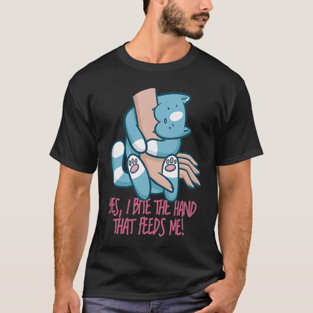 Camiseta Ich beiße die Hand die mich FEEDT Cat Cita (Anverso)