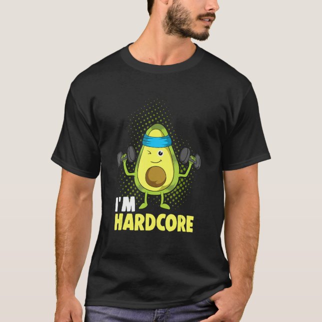 Camiseta Ich Bin Hardcore Aguacate Fitness Dumbbels (Anverso)