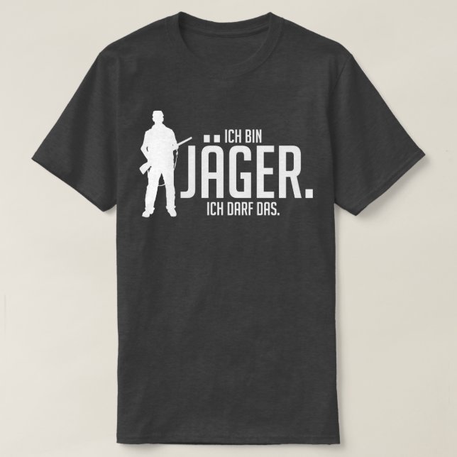 Camiseta Ich bin jager ich darf das white (Diseño del anverso)