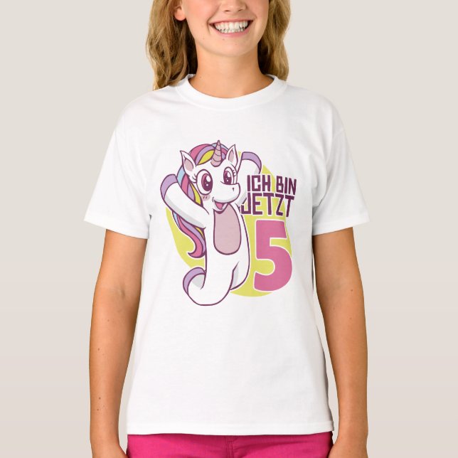 Camiseta Ich Bin Jetzt 5 unicornio (Anverso)