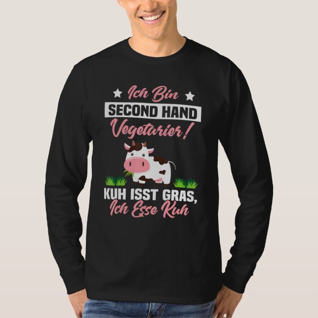 Camiseta Ich Bin Segunda Mano Vegetariana Vaca Come Gras Ic (Anverso)