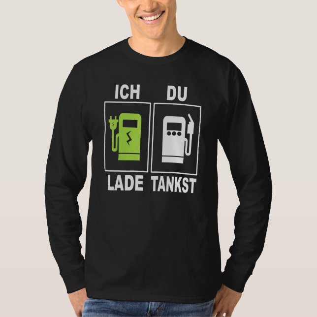 Camiseta Ich Charge Du Tankst ElektroMobility Charging Stat (Anverso)
