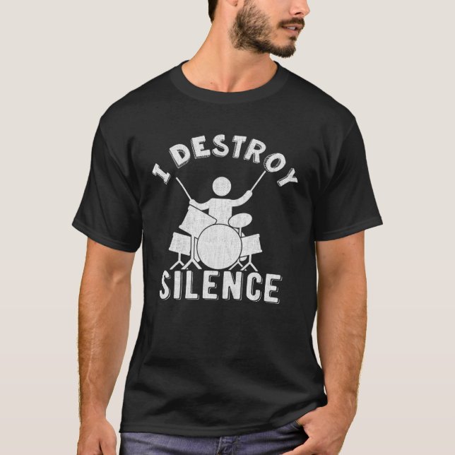 Camiseta Ich Destöre Silence Drum Set Drum Player (Anverso)