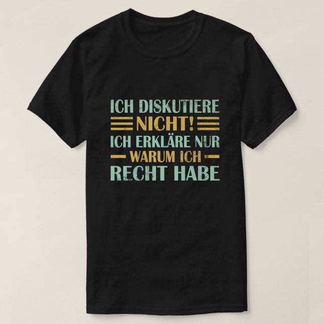 Camiseta Ich Diskutiere nicht Ich erkläre nur warum ich Rec (Diseño del anverso)
