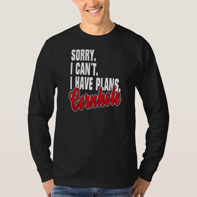 Camiseta Ich habe Pläne Cornhole conjunto de instrucciones (Anverso)