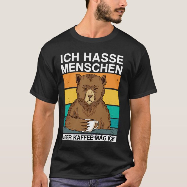 Camiseta Ich hasse Menschen Aber Kaffee mag ich Bär Sarkasm (Anverso)