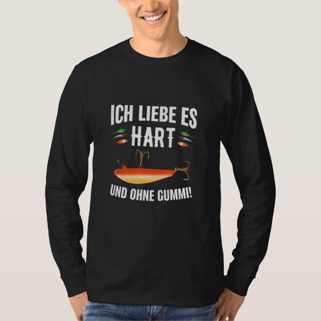 Camiseta Ich Liebe Es Hart Angler De Pescado Predatorio (Anverso)