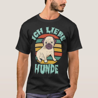 Camiseta Ich Liebe Hunde – Retro Style