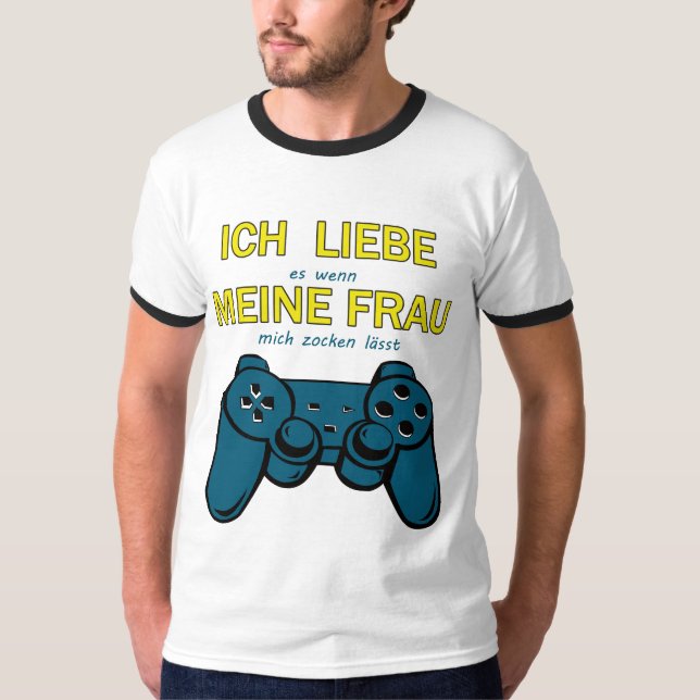 Camiseta Ich liebe meine Frau - Gaming Design (Anverso)