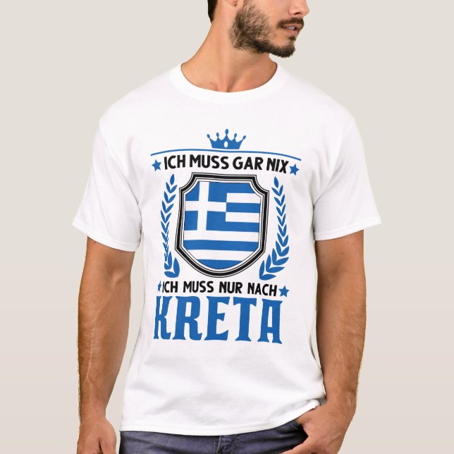 Camiseta Ich muss gar nix Ich muss nur nach Kreta Urlaub (Anverso)