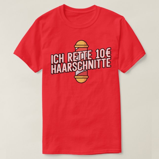 Camiseta Ich rette 10 Haarschnitte Herren Friseur Barber Ba (Diseño del anverso)
