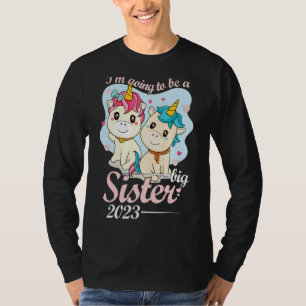 Camiseta Ich Werde Große Schwester 2023 Unicorn Baby Announ