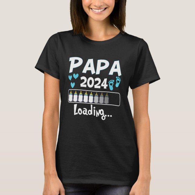 Camiseta Ich Werde Papa Loading 2024 Baby Announcement Boy  (Anverso)