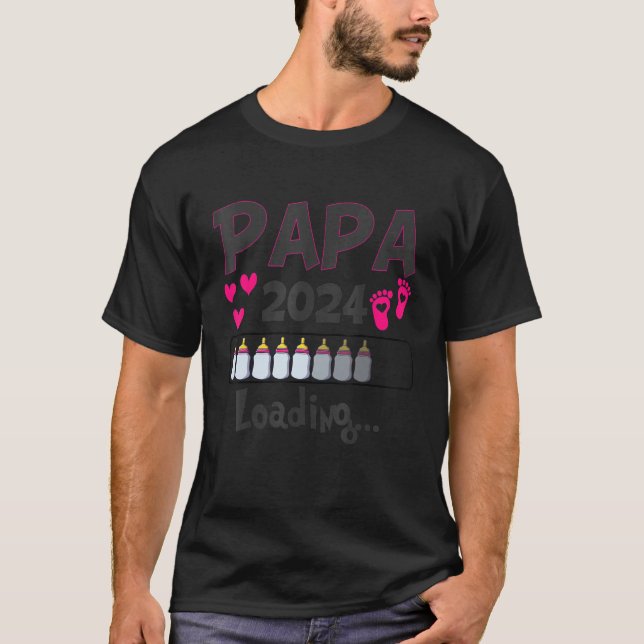 Camiseta Ich Werde Papa Loading 2024 Baby Announcement Girl (Anverso)