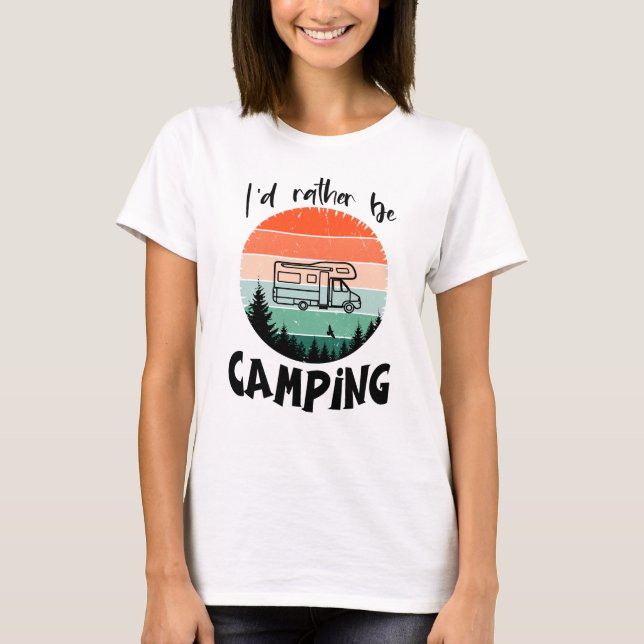 Camiseta Ich würde lieber campen Wohnmobil Wald (Anverso)