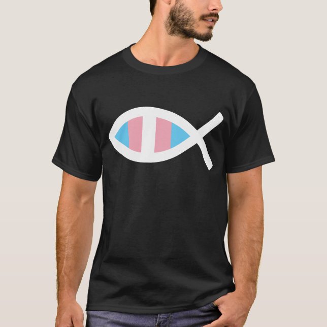 Camiseta Ichthys Jesus Fish LGBTQ Transgender Christian (Anverso)