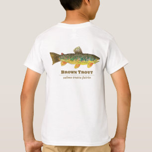 Camiseta Ichtiología latina de la trucha marrón