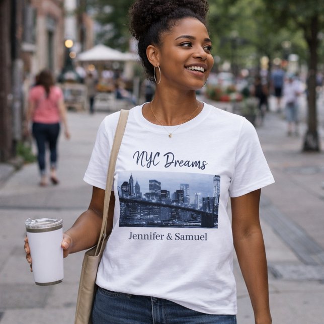 Camiseta Iconic Brooklyn Bridge NYC Dreams Romantic Couples (Subido por el creador)