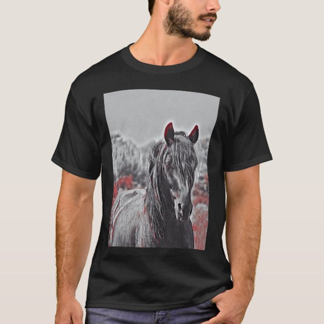 Camiseta 🐴 Iconic Equus Blue Roan Stallion Horse 🌌 (Anverso)