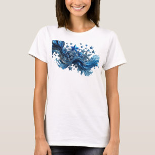 Camiseta icónica azul con eslogan BLUE STARS