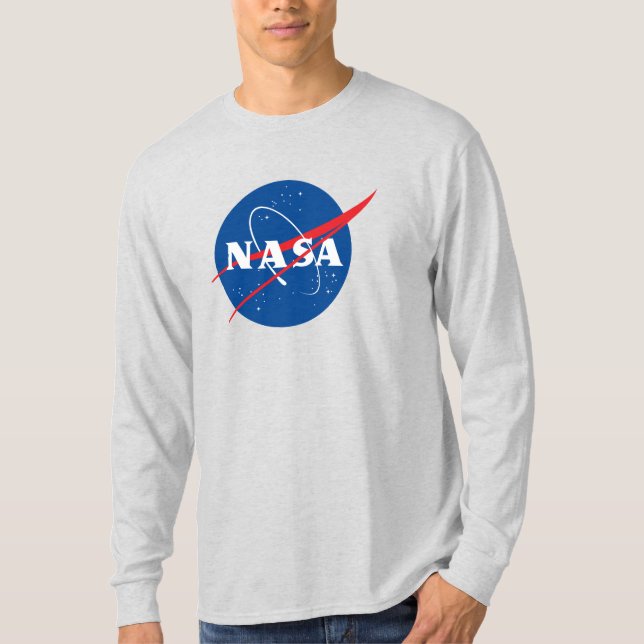 Camiseta Icónica De Larga Manga De La NASA (Gris M (Anverso)