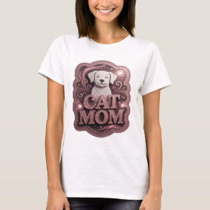 Camiseta icónica rosa con cita de CAT MOM