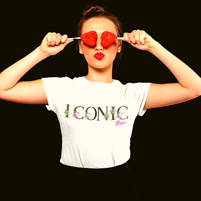 Camiseta Icónico Babe Floral Textos (Subido por el creador)