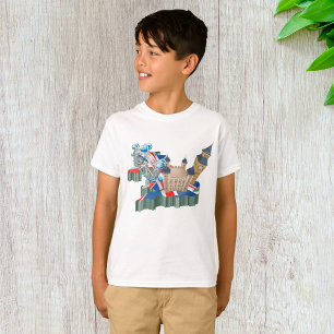 Camiseta Icónicos monumentos de Londres Mapa británico de v