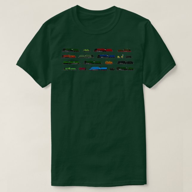 Camiseta Icónicos trenes de vapor británicos (Diseño del anverso)