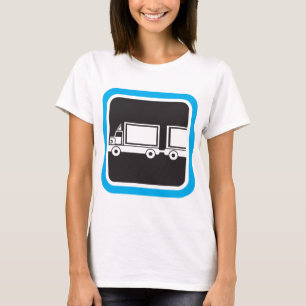 Camiseta Icono Azul de Camión y Remolque