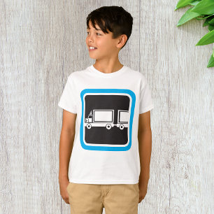 Camiseta Icono Azul de Camión y Remolque