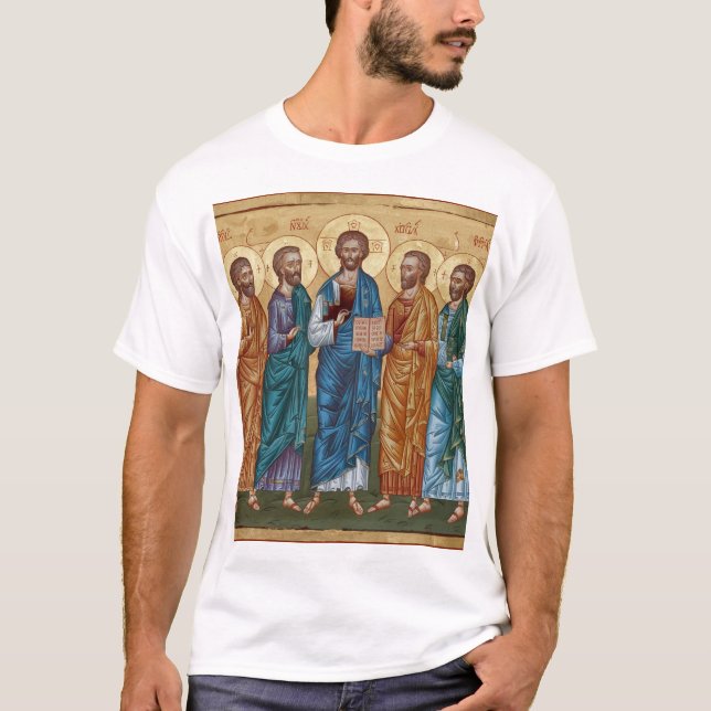 Camiseta Icono bizantino de Cristo y apóstoles (Anverso)