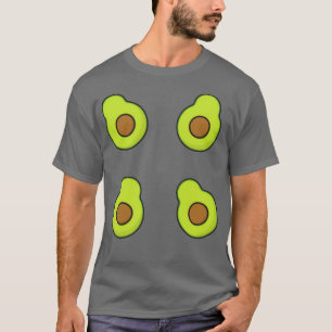 Camiseta Ícono de aguacate mínimo y corto en verde