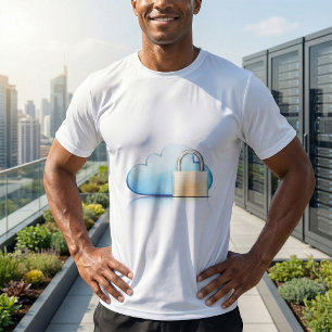 Camiseta Icono de almacenamiento seguro en la nube con cand