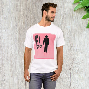 Camiseta Icono de Barber Shop Haircut Comb y tijeras