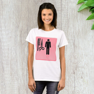 Camiseta Icono de Barber Shop Haircut Comb y tijeras