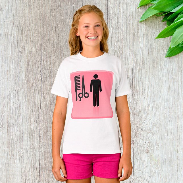 Camiseta Icono de Barber Shop Haircut Comb y tijeras (Subido por el creador)