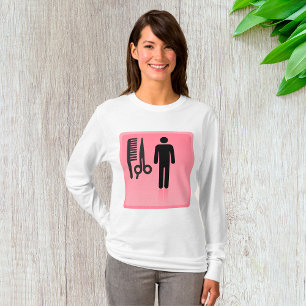 Camiseta Icono de Barber Shop Haircut Comb y tijeras