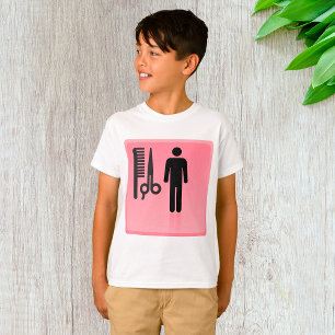 Camiseta Icono de Barber Shop Haircut Comb y tijeras
