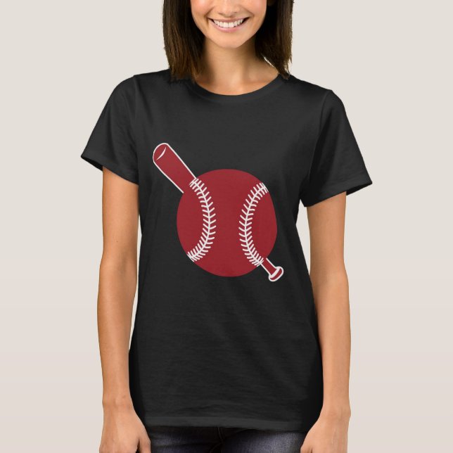 Camiseta Icono de béisbol y bate (Anverso)
