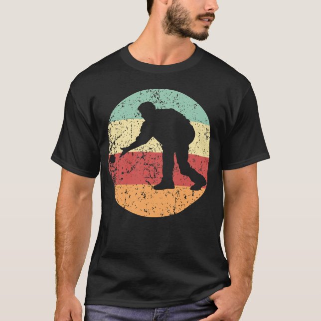 Camiseta Icono de bola de retro de silueta de Bocce para ho (Anverso)