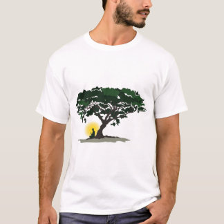 Camiseta icono de Buda meditando silueta plana elegante