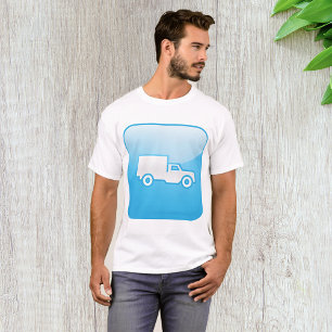 Camiseta Icono de Camión de Entrega Azul Logística Envío