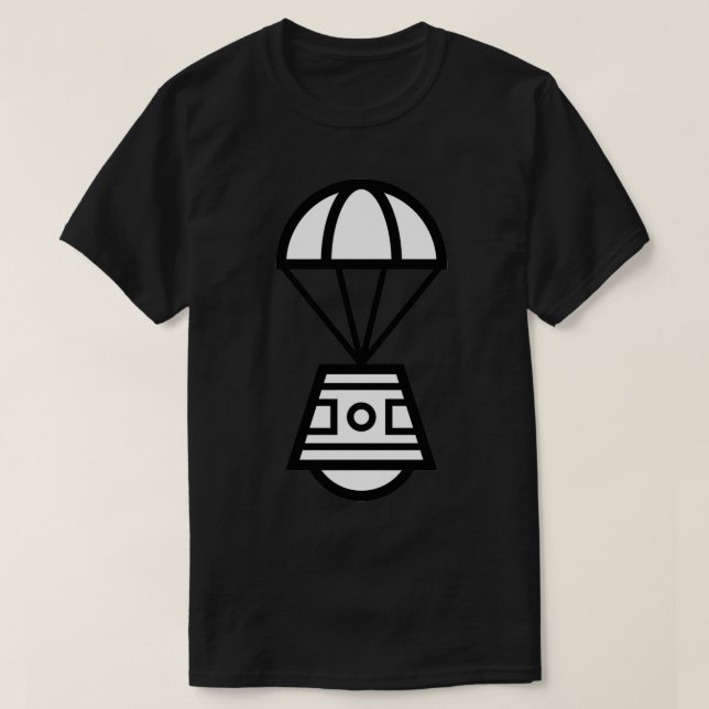 Camiseta Icono de cápsula de espacio de paracaidismo (Diseño del anverso)